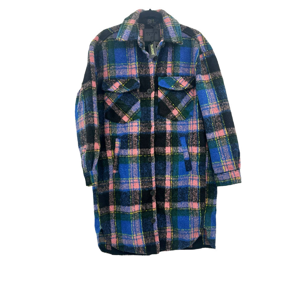BLANKNYC Women's The Comeback Plaid Long Shacket Size M NWT - Picture 4 of 10